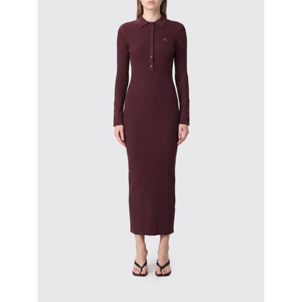 Courreges Women Ribbed-Knit Slim-Fit Midi Polo Dress Courri�Ges In Viscose Blend